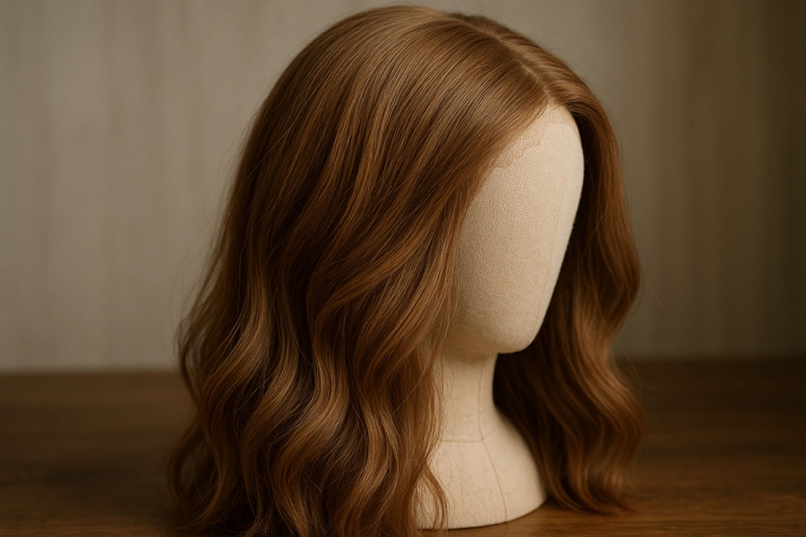 Парик из натуральных волос для круглого лица