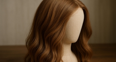 Парик из натуральных волос для круглого лица