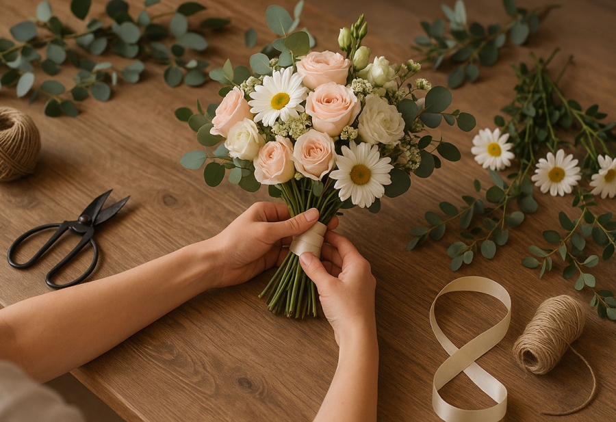 Бюджетные свадебные букеты своими руками